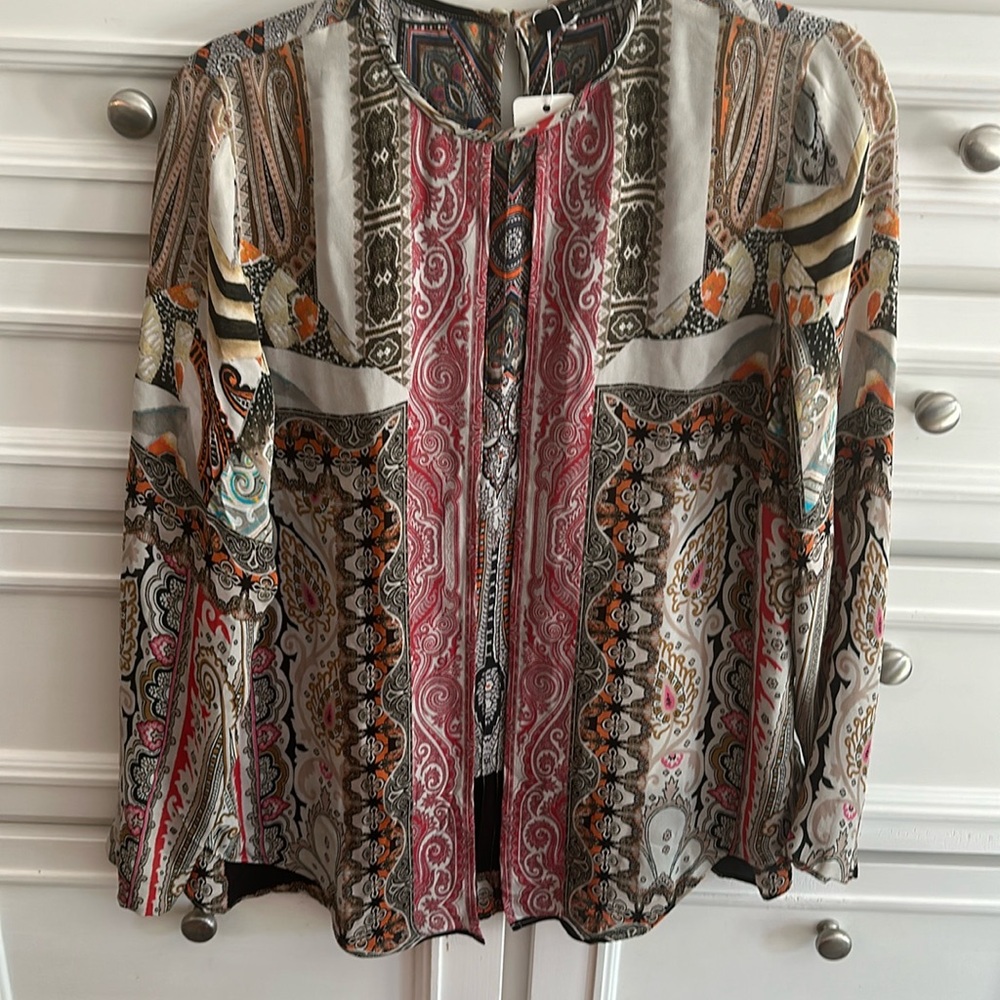 Etro layered silk blouse EUC. Size 44 IT US M